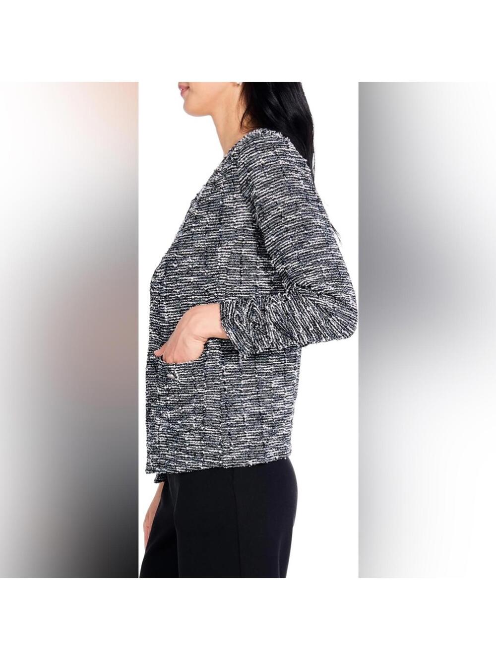 NEW Karl Lagerfeld Monochrome Tweed Knit Jacket, size 8 medium